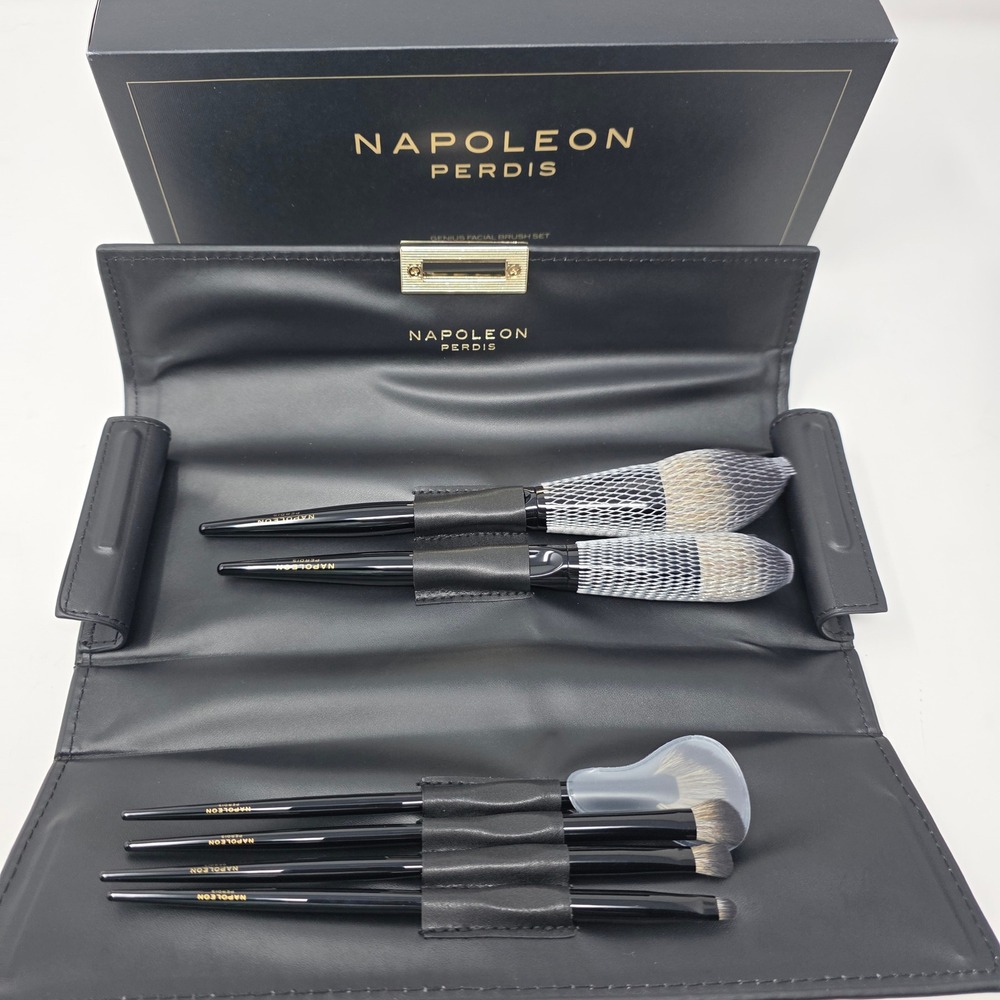 Napoleon Perdis Genius‎ Facial Brush Set Women OS Black 6pc Synthetic New
